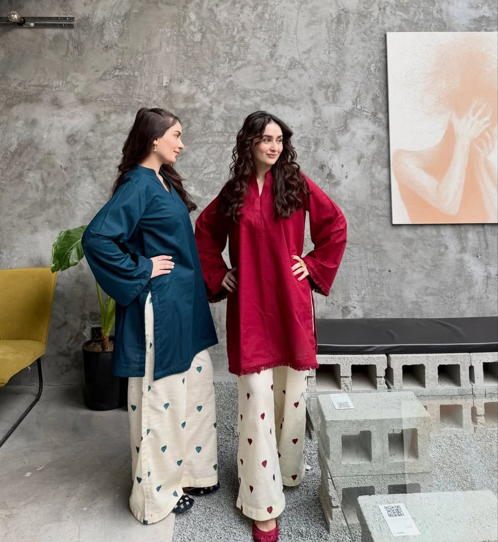 Hania Amir Heart Embroidered co-ord set
