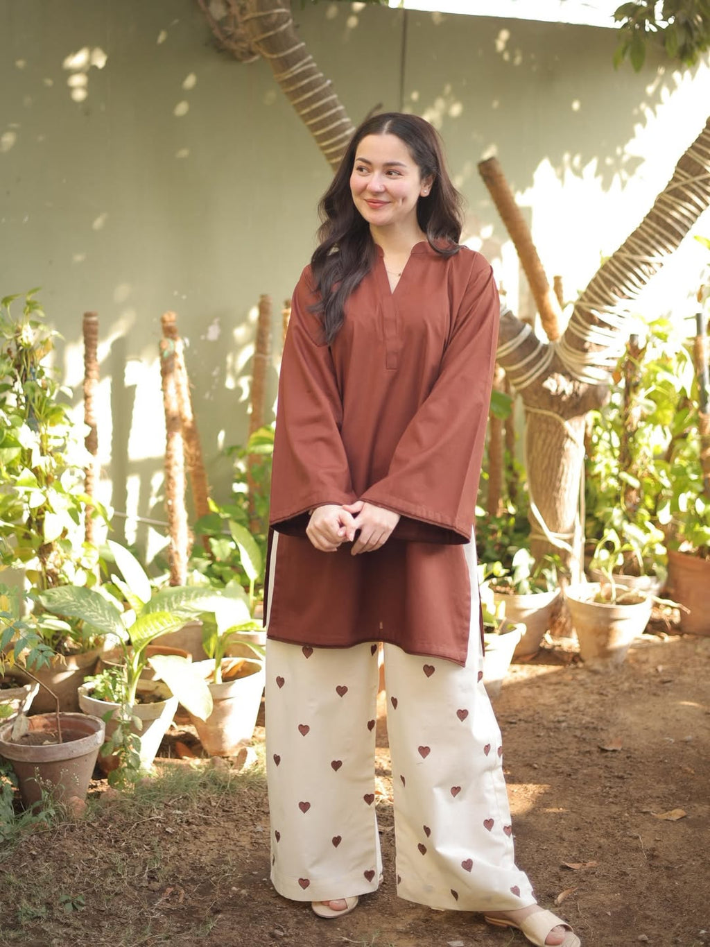 Hania Amir Heart Embroidered co-ord set
