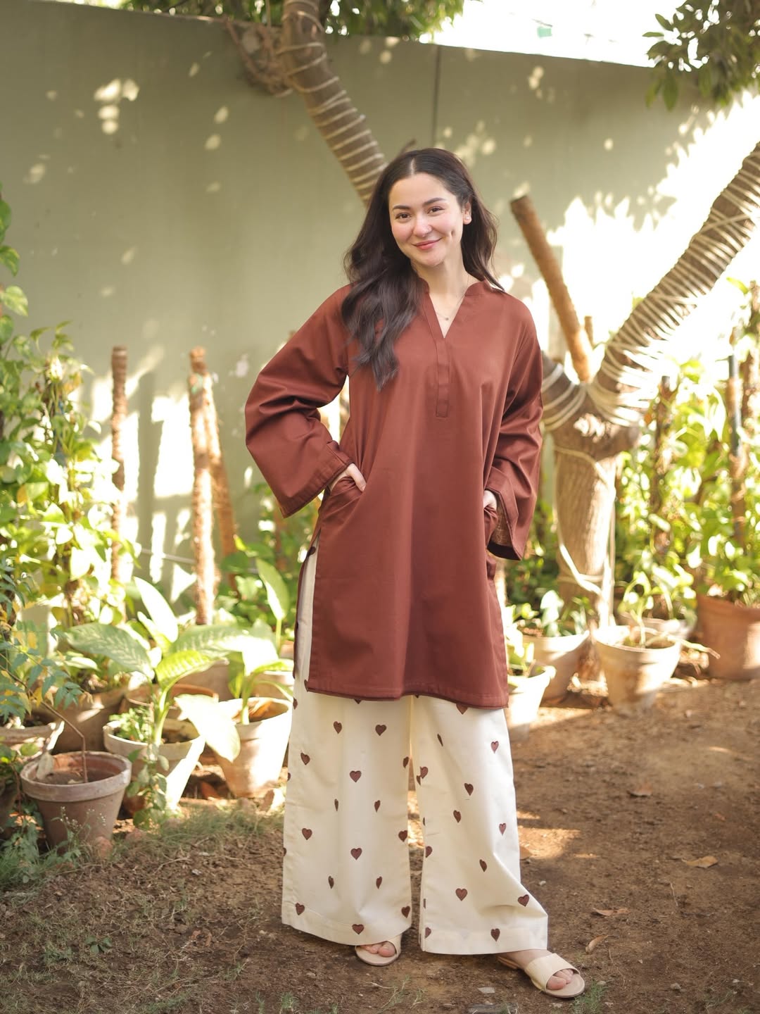 Hania Amir Heart Embroidered co-ord set